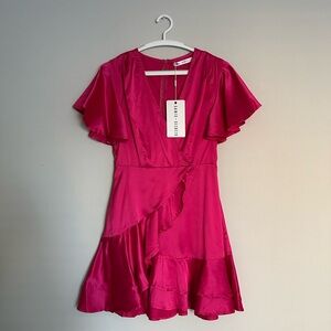 Saints + Secrets Pink Ruffle Dress, size Small